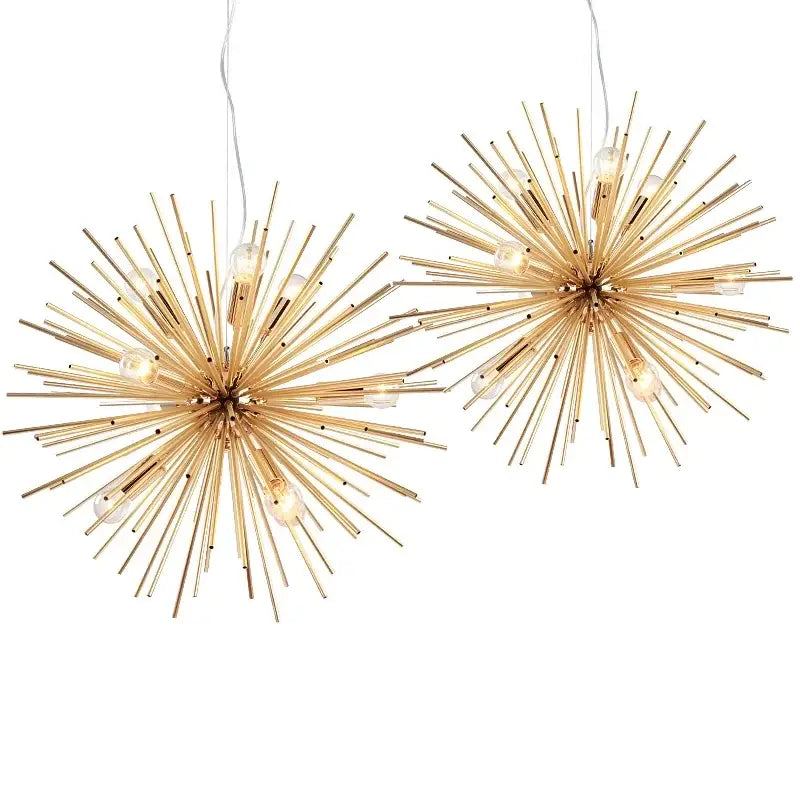 Modern golden decorbites geometric starburst chandelier dining room light