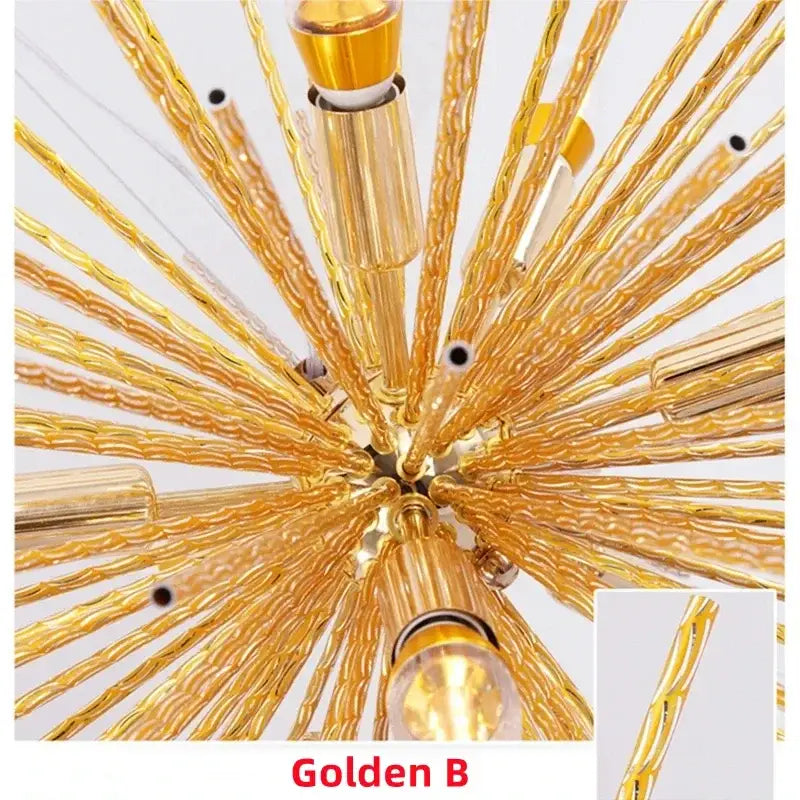 Modern golden decorbites geometric starburst chandelier dining room light