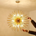 Modern golden geometric ball chandelier for dining room lighting