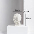 Modern golden geometric ceramic head sculpture living room decor
