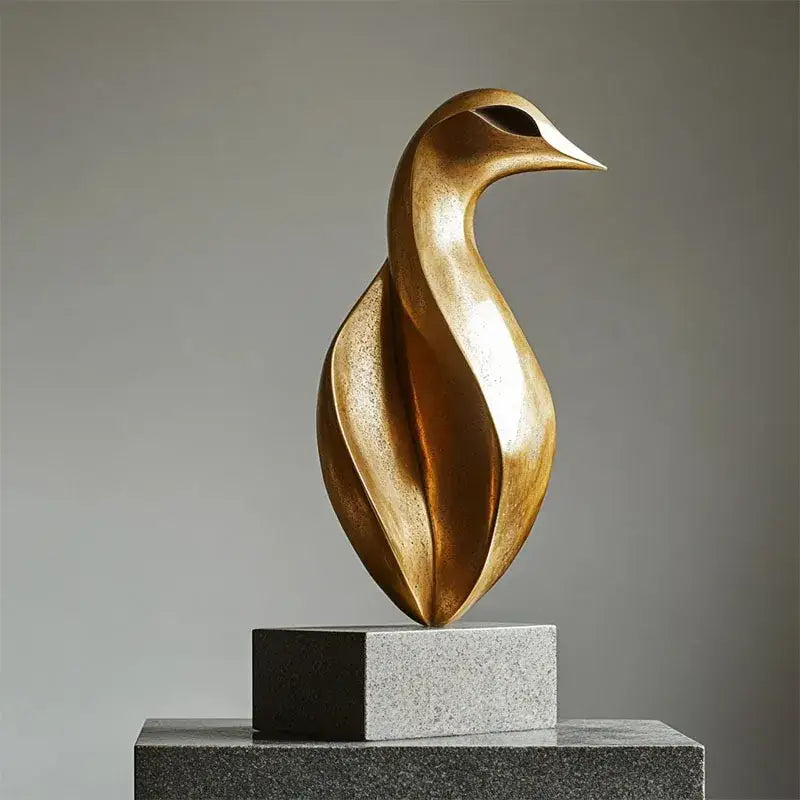Modern golden geometric resin sculpture living room home decor