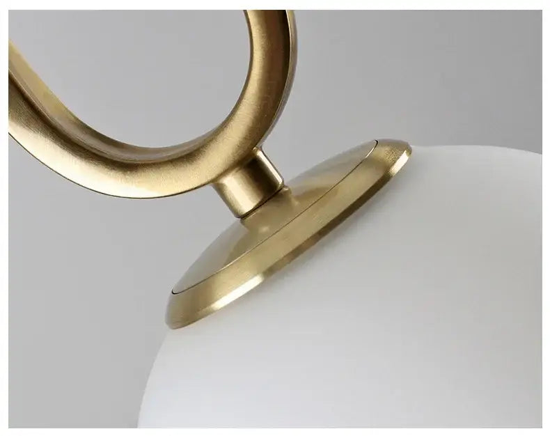 Modern golden glass ball pendant light for kitchen oval metal frame