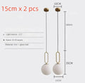 Modern golden glass ball pendant light kitchen oval metal frame