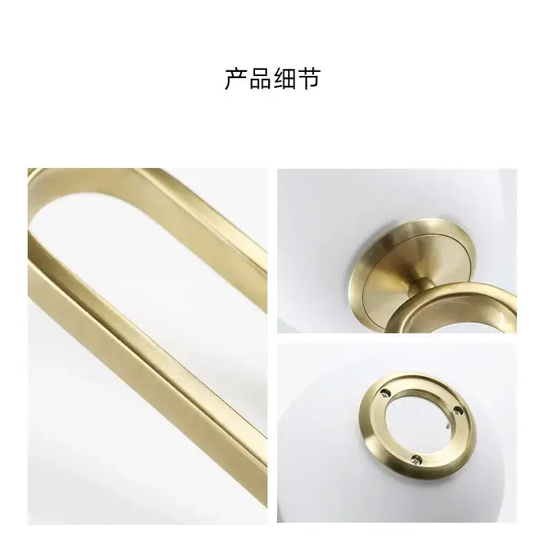 Modern golden glass ball pendant light kitchen oval metal frame