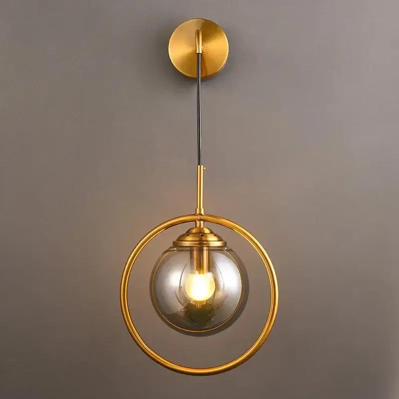 Modern golden glass ball wall sconce living room light