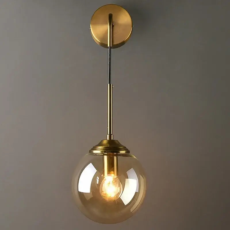 Modern golden glass ball wall sconce living room light
