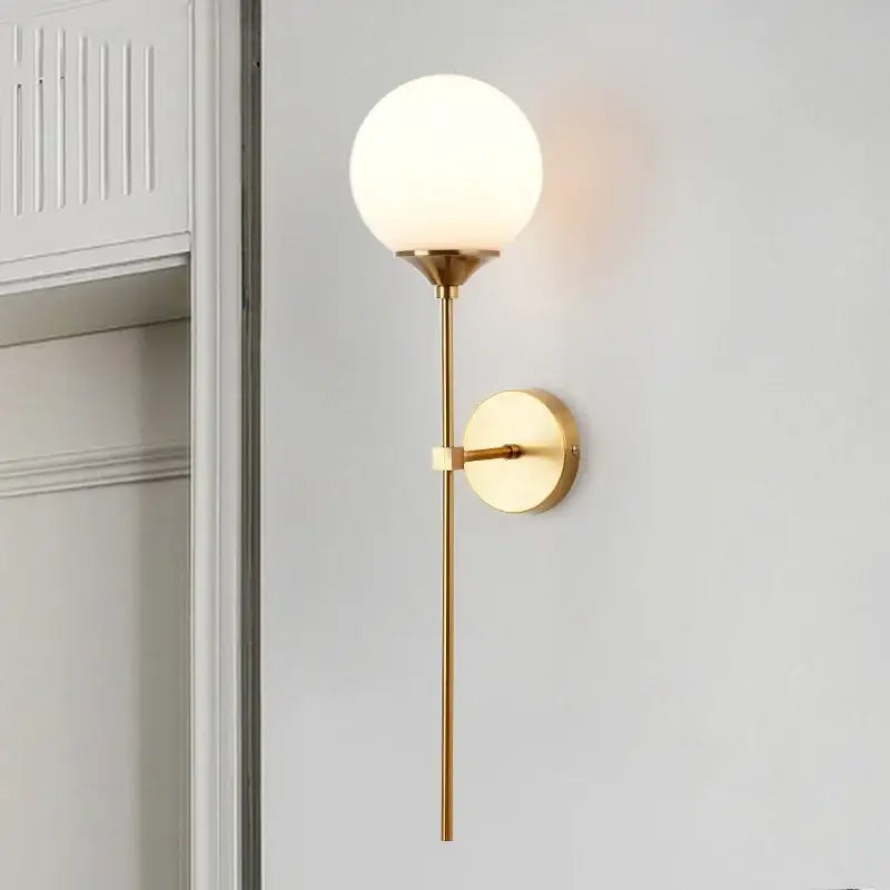 Modern golden glass ball wall sconce living room lighting