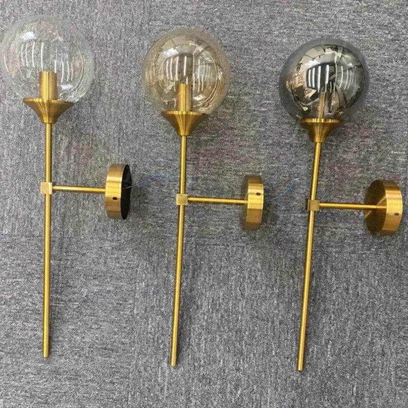 Modern golden glass ball wall sconce living room lighting