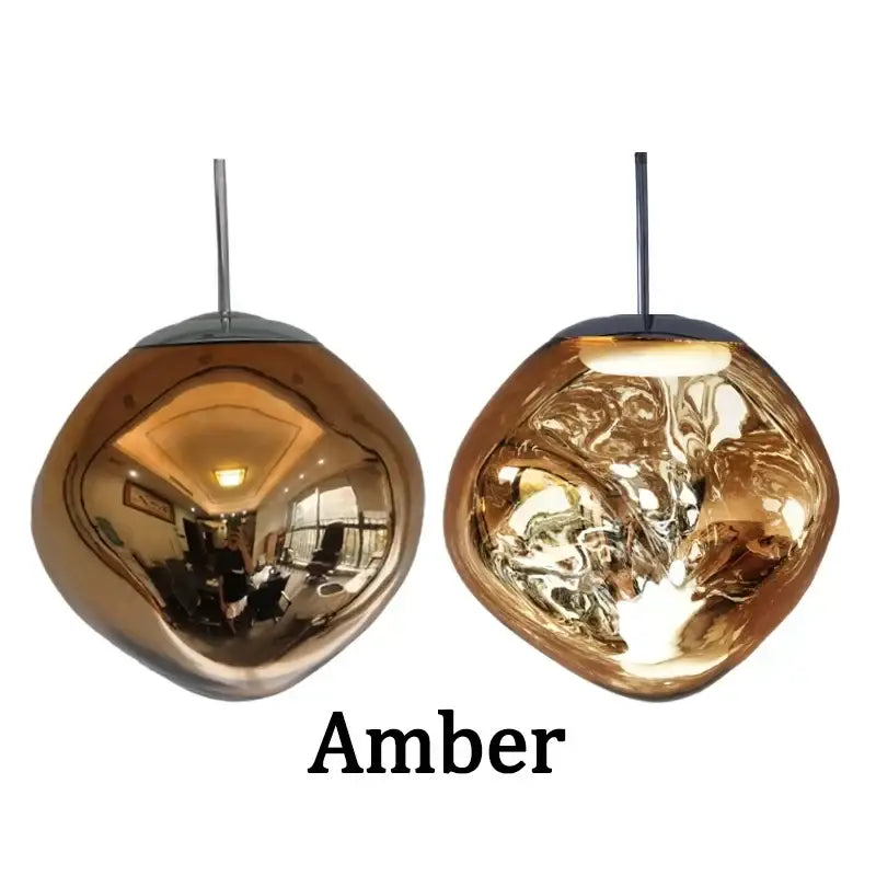 Modern golden glass lava pendant lights for dining room