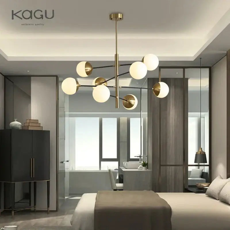Modern golden glass magic bean chandelier for dining room