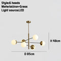 Modern golden glass magic bean chandelier for dining room