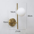 Modern golden indoor wall lights bedroom double glass sphere sconces