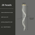 Modern golden led crystal chandelier living room staircase light