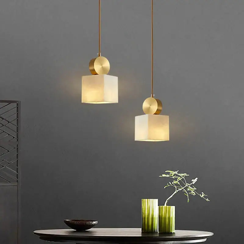 Modern golden luxury marble pendant lamp for dining room