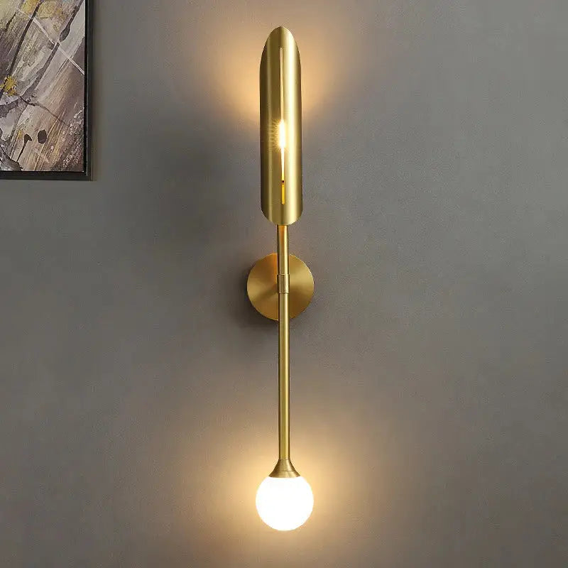 Modern golden metal glass wall lamp bedroom sconce spotlight