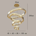Modern golden spiral crystal round chandelier staircase pendant light