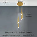 Modern golden tapered chandelier led living room pendant light