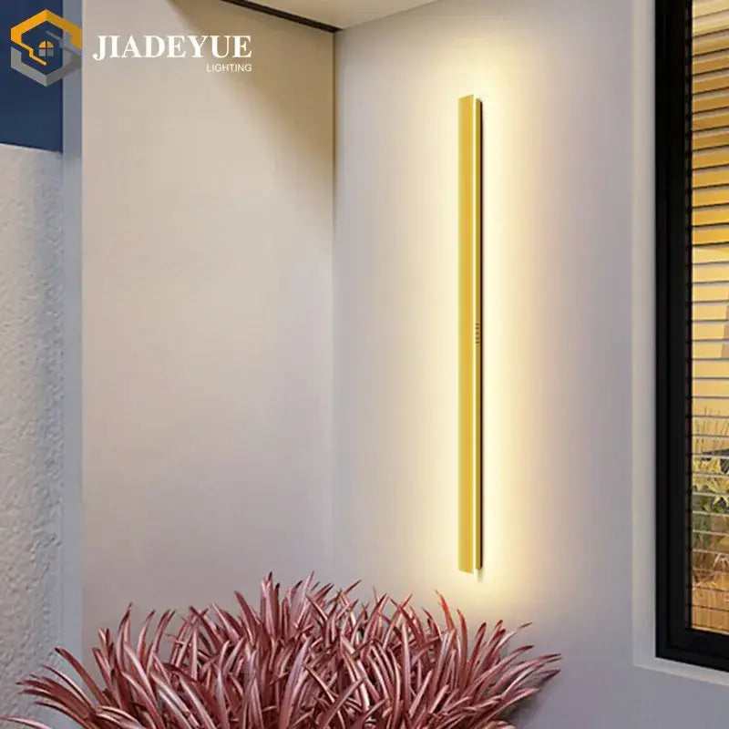 Modern golden wall light garden ip65 waterproof led outdoor lighting