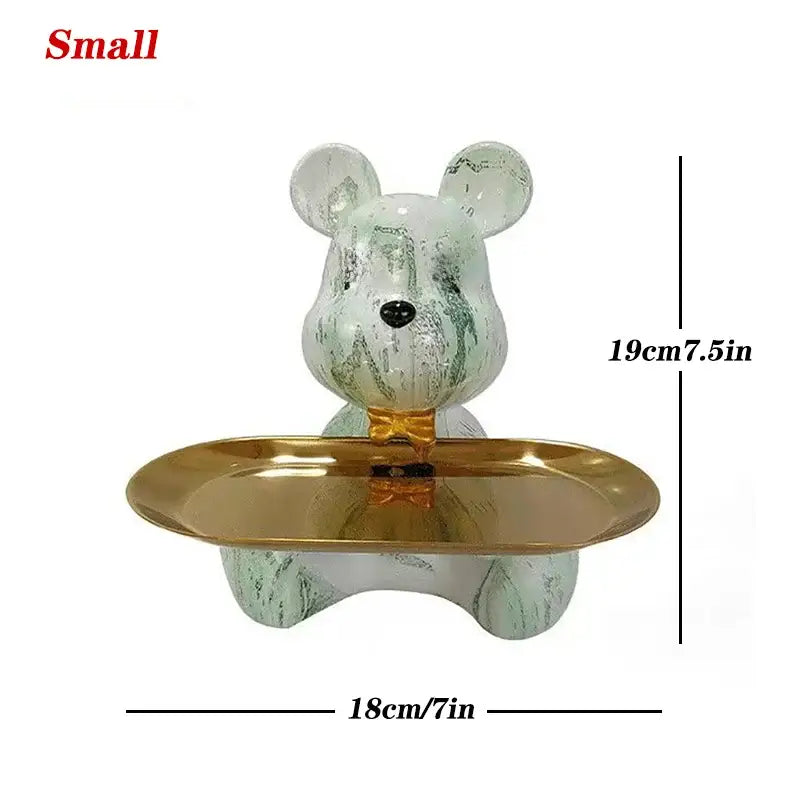 Modern graffiti bear figurine living room skateboard key storage shelf