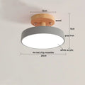 Modern gray acrylic wood led ceiling light for bedroom