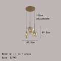 Modern gray amber glass pendant lamp dining room lighting
