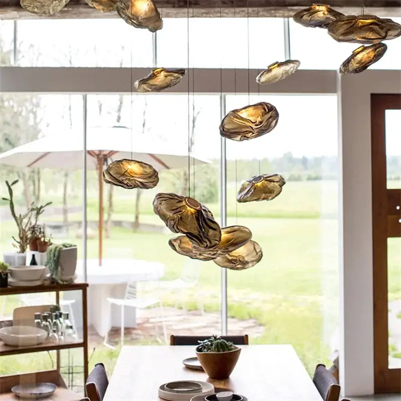 Modern gray cloud glass pendant lights living room fixture