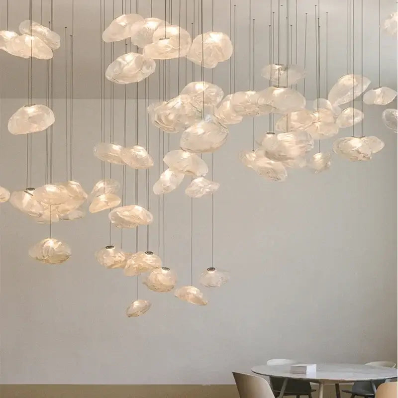 Modern gray cloud glass pendant lights living room fixture
