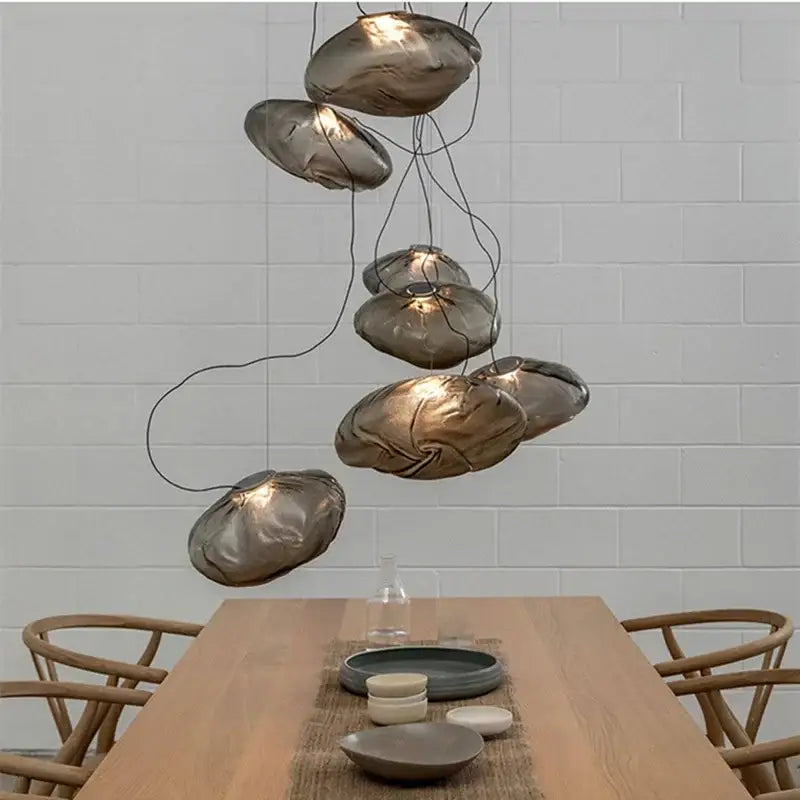 Modern gray cloud glass pendant lights living room fixture