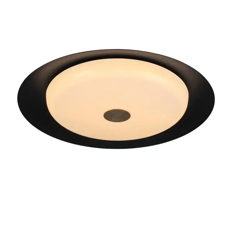 Modern gray leather platform bed bedroom led ceiling light