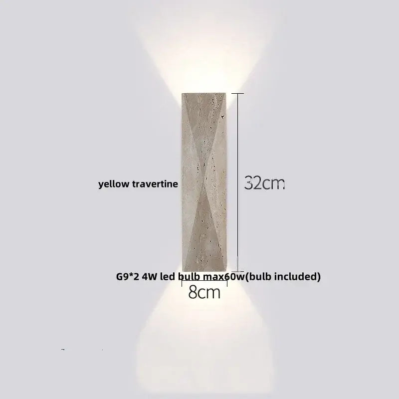 Modern gray stone double led wall lamp bedroom sconce