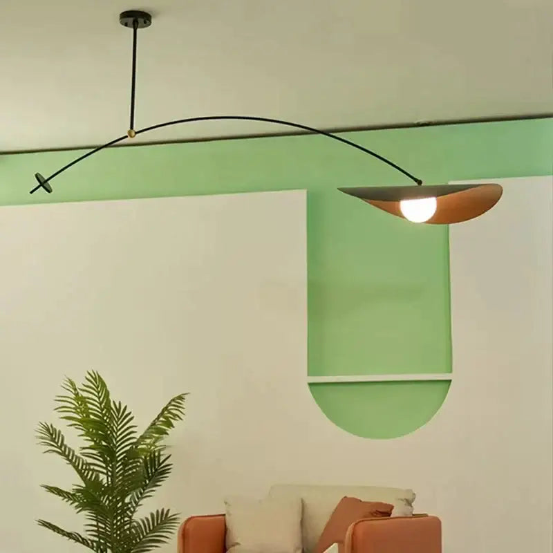Modern gray & wood adjustable led pendant chandelier dining room