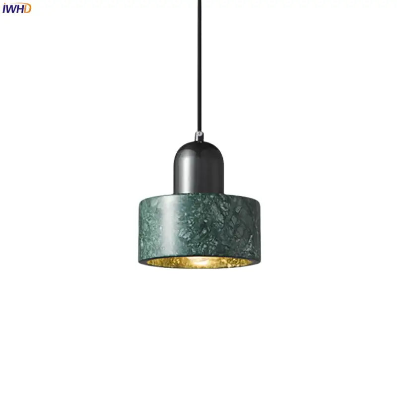 Modern green marble led pendant light – kitchen lighting fixture