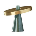 Modern green marble table lamp for living room with gold shade