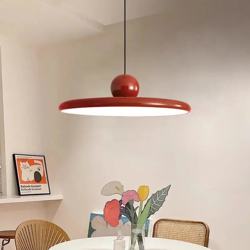 Modern green & red saucer pendant light dining room decorbites cream wind