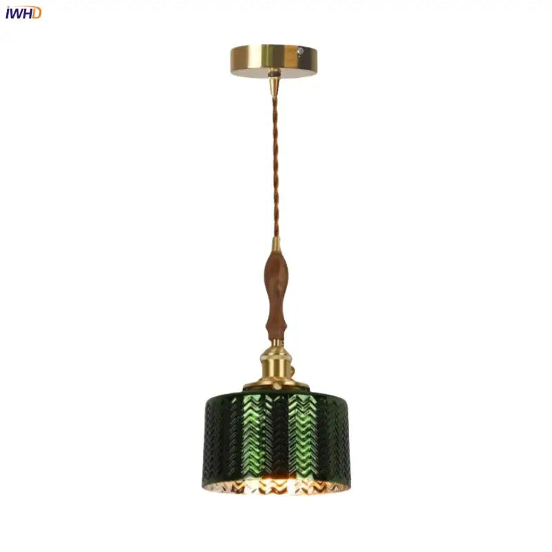 Modern green wave glass pendant light for living room