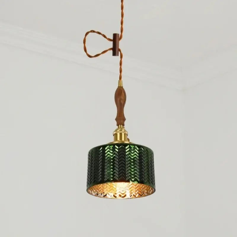 Modern green wave glass pendant light for living room
