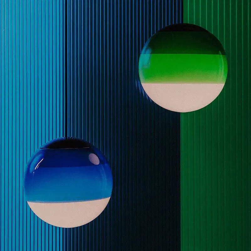 Modern green & white glass ball led pendant – dining room lighting