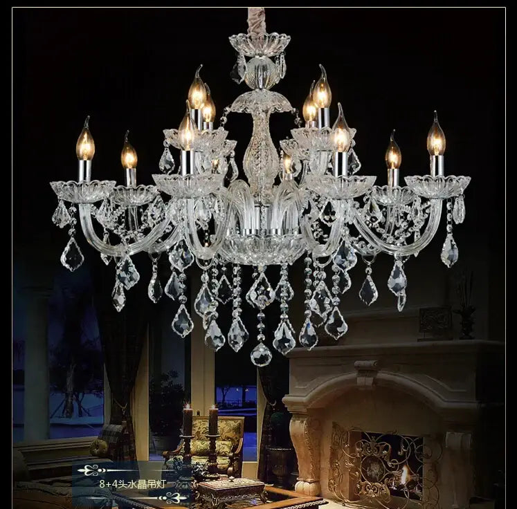 Modern hand blown crystal chandelier light for dining room