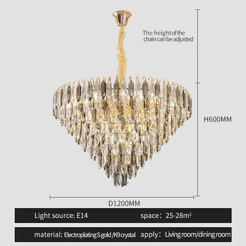 Modern heart shaped gold decorbites crystal chandelier living room