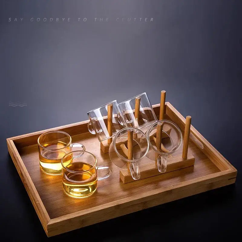 Modern heat resistant clear glass tea cup set dining room mugs