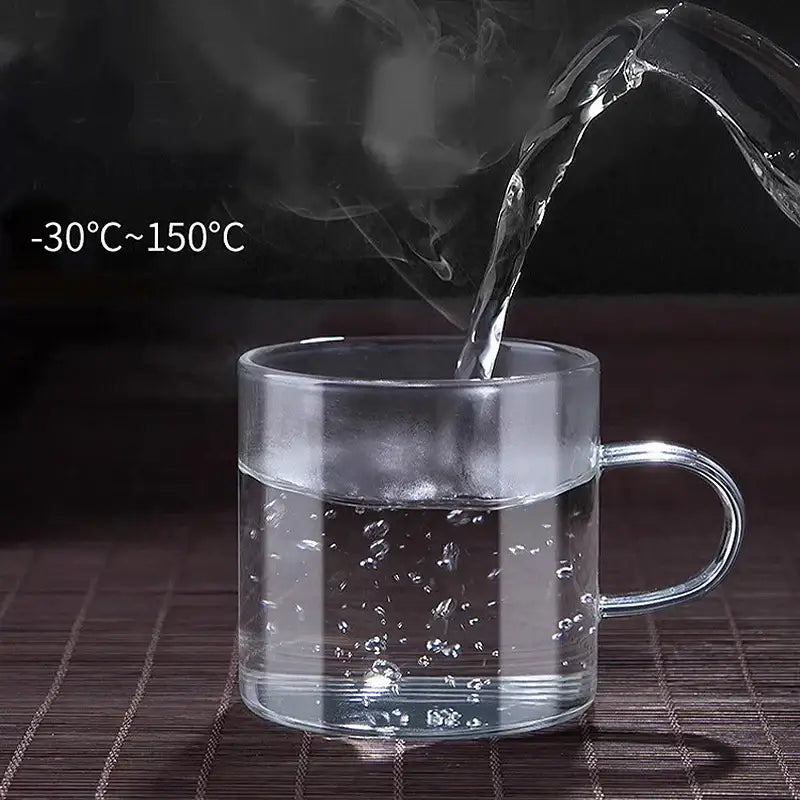 Modern heat resistant clear glass tea cup set dining room mugs