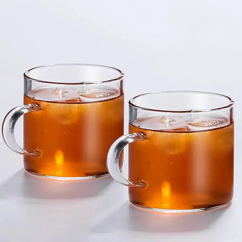 Modern heat resistant clear glass tea cup set dining room mugs