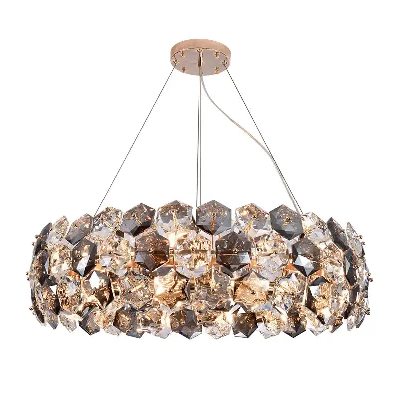 Modern honeycomb crystal wrought iron chandelier dining room light