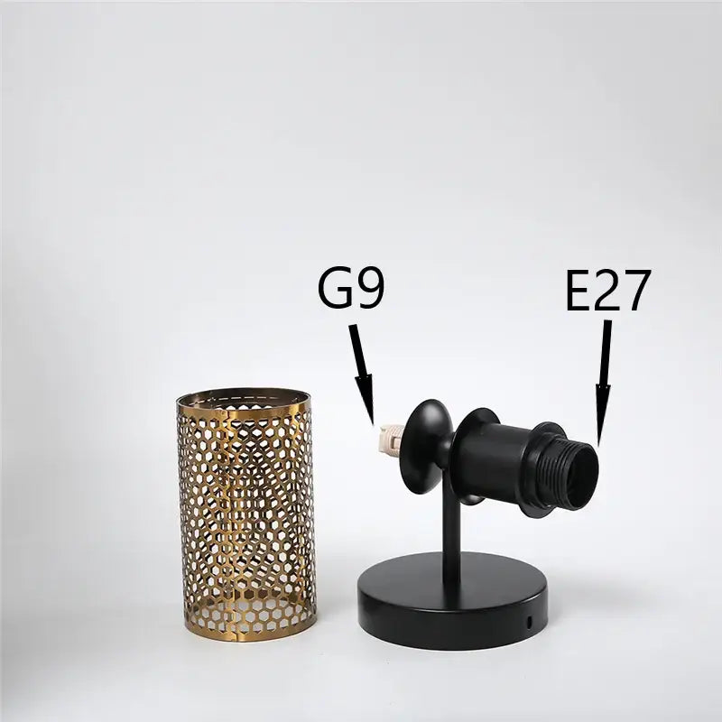 Modern honeycomb glass double headed led wall lamp bedroom sconce