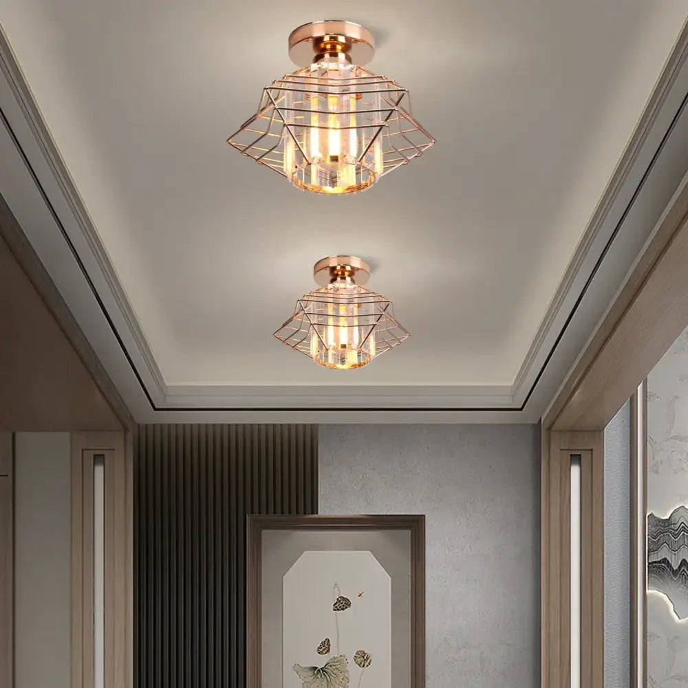 Modern industrial black crystal ceiling chandelier living room light