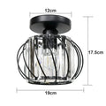 Modern industrial black crystal ceiling chandelier living room light