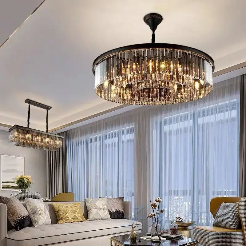 Modern industrial black decorbites crystal ceiling chandelier dining room