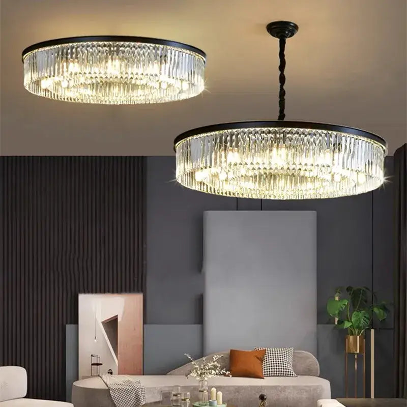 Modern industrial black decorbites crystal ceiling chandelier dining room