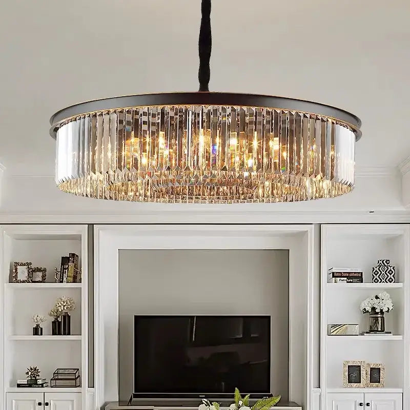 Modern industrial black decorbites crystal ceiling chandelier dining room