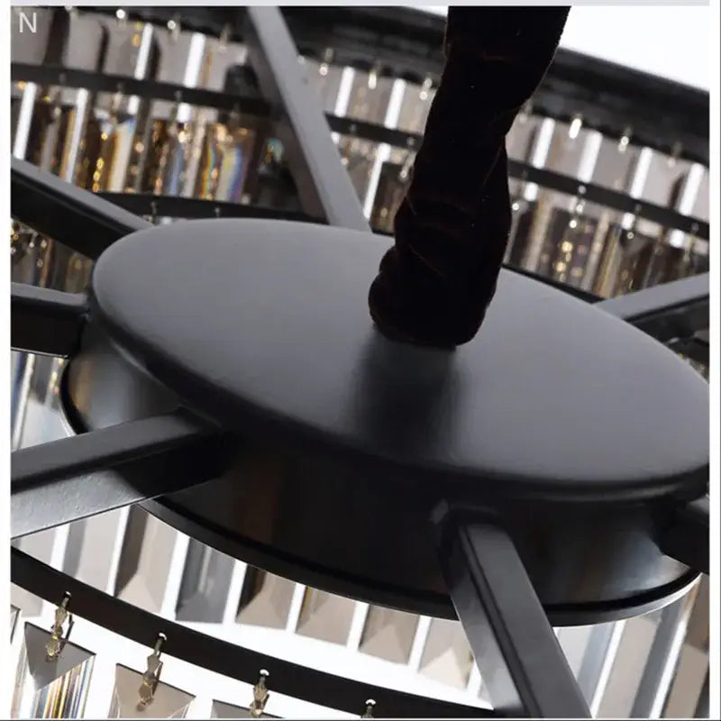 Modern industrial black decorbites crystal ceiling chandelier dining room